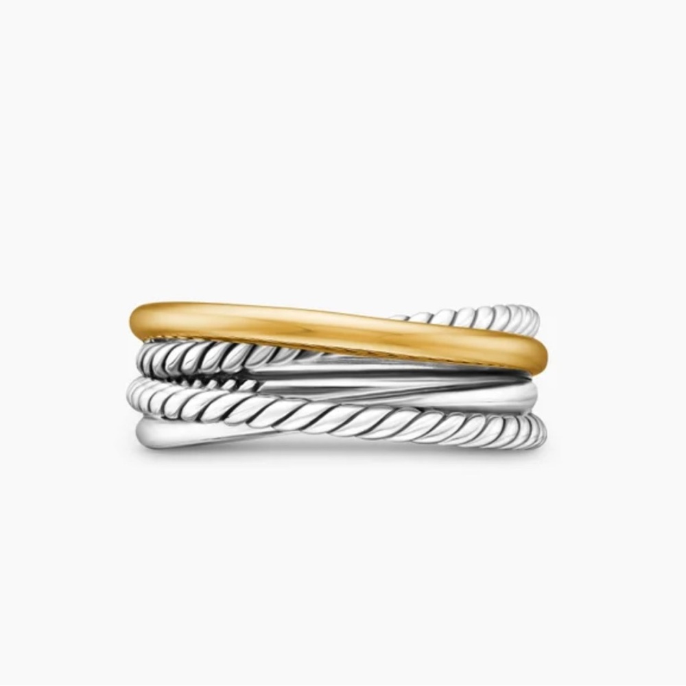 David Yurman Gold and Silver Cable Twist Ring